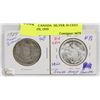 Image 1 : LOT OF 2 CANADA  SILVER 50 CENT COINS 1939, 1959