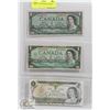 Image 1 : 1954,1967, 1973 CANADA $1 BILLS