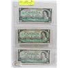 Image 1 : LOT OF 3 CANADA 1967 $1 BILLS