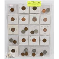 STOCK SHEET OF MIXED DATE CANADA COINS