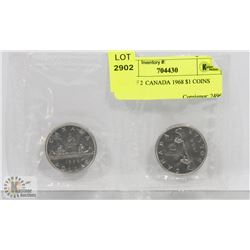 LOT OF 2  CANADA 1968 $1 COINS