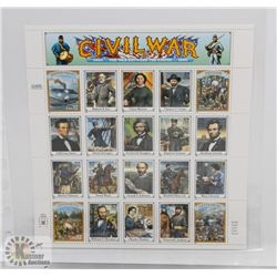 CIVIL WAR STAMP SHEET CONFEDERATE