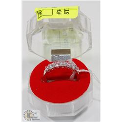 #3-CUBIC ZIRCONIA RING .925 STERLING SILVER RING