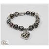 Image 1 : #57-FRESH WATER PEARL WITH HEART SHAPE BRACELET