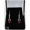 Image 1 : #89-NATURAL RED RUBY DANGLING  EARRINGS