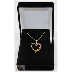 #127-MULTI-COLOUR SAPPHIRE PENDANT NECKLACE