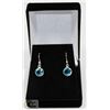 Image 1 : #100-SKY BLUE CUBIC ZIRCONIA DANGLING EARRINGS