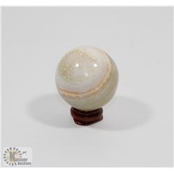 #132-NATURAL GREEN ONYX HEALING SPHERE BALL