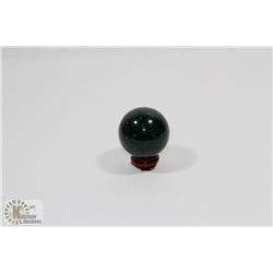 #143-NATURAL INDIA BLOOD STONE HEALING SPHERE BALL