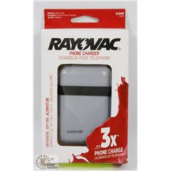 NEW RAYOVAC 6000 MAH POWER BANK