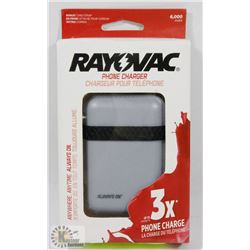 NEW RAYOVAC 6000 MAH POWER BANK
