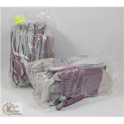 TWO BUNDLES OF 12 WORK GLOVES