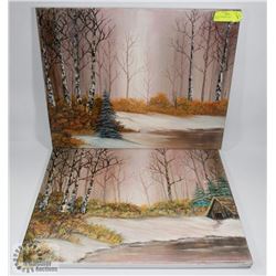 SET OF 2 ORIGINAL OIL PAINTINGS 20 X 16