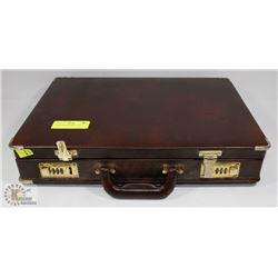 LOCKING BROWN BRIEFCASE