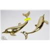 Image 1 : PAIR OF SOLID BRASS DOLPHINS.