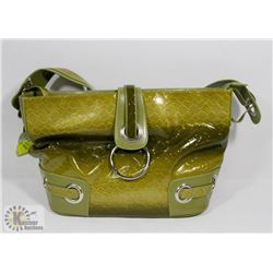 GREEN PRINCESS FLORENCE SNAKE SKIN STYLE PURSE