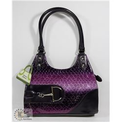 PURPLE PRINCESS FLORENCE SNAKE SKIN STYLE PURSE