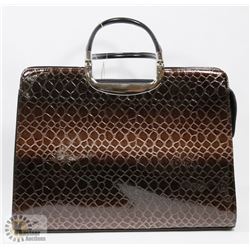 BROWN PRINCESS FLORENCE SNAKE SKIN STYLE PURSE