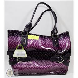 PURPLE PRINCESS FLORENCE SNAKE SKIN STYLE PURSE
