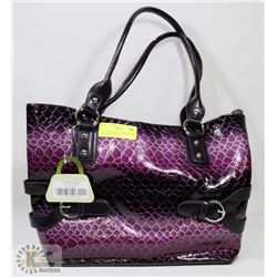 PURPLE PRINCESS FLORENCE SNAKE SKIN STYLE PURSE