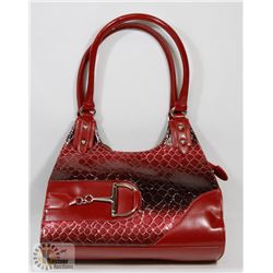 RED PRINCESS FLORENCE SNAKE SKIN STYLE PURSE
