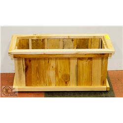 27"X11"X12" STAINED PINE PLANTER