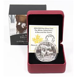 2014 $20 FINE SILVER COIN: THE WHITE TAILED