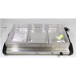 3 WELL OSTER BUFFET SERVER.