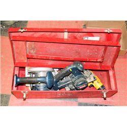 TOOL BOX WITH RYOBI SAWS NO CHARGER