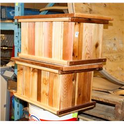 PAIR OF 19'X11'X10' CEDAR PLANTERS.