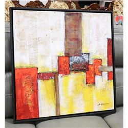 FRAMED CANVAS PAINTING WITH COA SIGNED BY ARTIST