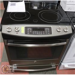 GE 30" SLIDE IN CLEAN DESIGN ELECTRIC RANGE.