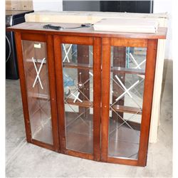 NEW CHERRY WOOD & GLASS HUTCH (NO BUFFET).