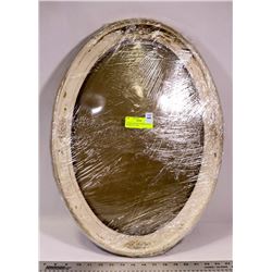 CONVEX ANTIQUE BUBBLE GLASS FRAMED PICTURE