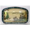 Image 1 : CONVEX ANTIQUE BUBBLE GLASS FRAMED PICTURE