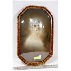 CONVEX ANTIQUE BUBBLE GLASS FRAMED PICTURE
