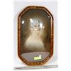 Image 1 : CONVEX ANTIQUE BUBBLE GLASS FRAMED PICTURE