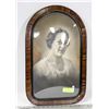 Image 1 : CONVEX ANTIQUE BUBBLE GLASS FRAMED PICTURE