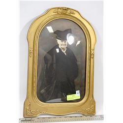 CONVEX ANTIQUE BUBBLE GLASS FRAMED PICTURE