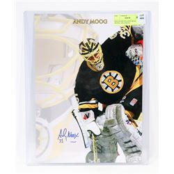 BOSTON BRUINS ANDY MOOG SIGNED 10X14 PHOTO