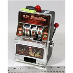 SLOT MACHINE BANK WITH BATTERIES (WORKS)