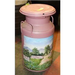 VINTAGE PINK MILK CAN PAINTED