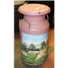 Image 1 : VINTAGE PINK MILK CAN PAINTED