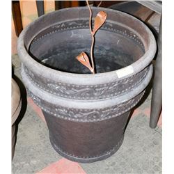 2 DECORATIVE RESIN FLOWER POTS 23" ACROSS