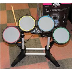 ROCK BAND DRUMS WITH PEDAL AND 1 DRUM STICK