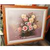Image 1 : ESTATE OAK FRAMED FLORAL OIL ON CANVAS