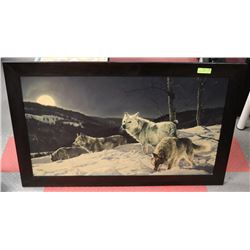 FRAMED ART WORK WOLVES 24/150 SIGNED BY ARTIST