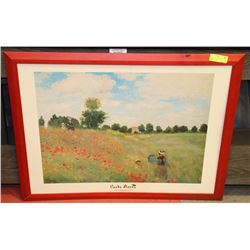 CLAUDE MONET POPPYFIELD 1873 PRINT 27 X 35 1/2