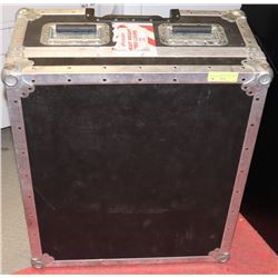 HEAVY DUTY TOURING TRUNK HAS WHEELS AND PULL UP