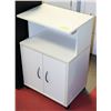 Image 1 : WHITE ROLLING MICROWAVE STAND